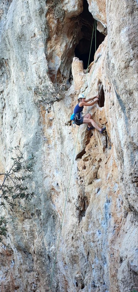 Female climber, Sabaton Area, Leonidio, Greece